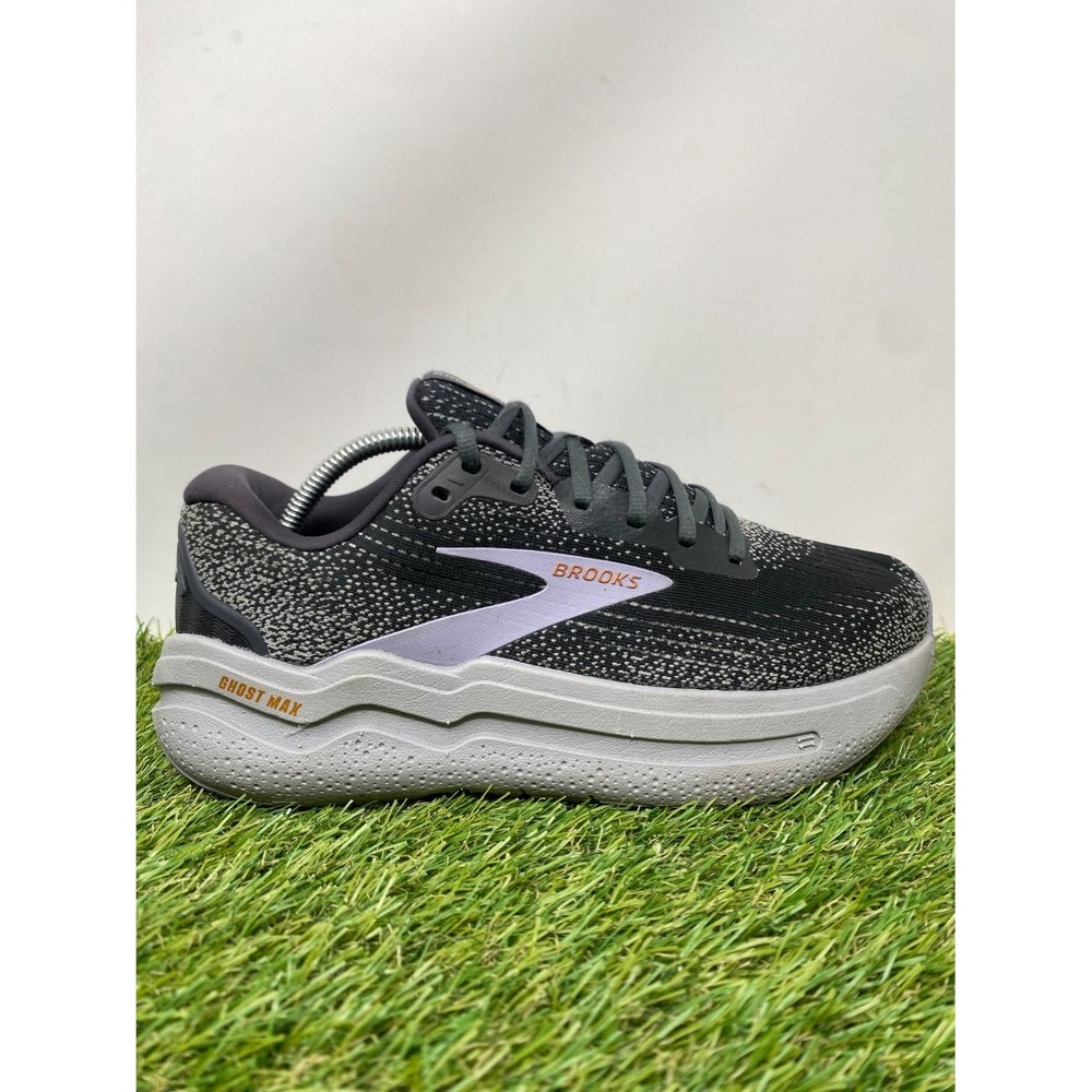 Brooks Ghost Max 2 Shoes Women's 8.5 Wide Running Gray Alloy Athletic Sneakers